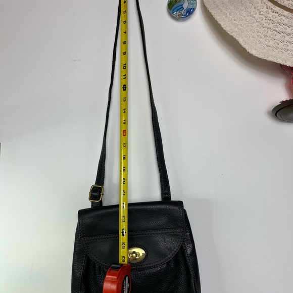 FOSSIL Carson Turnlock Flap Crossbody Black Pebbled Leather Style SHB1044 - Picture 16 of 16